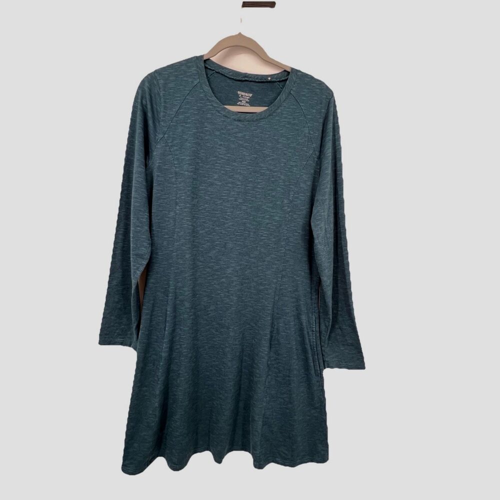 Toad & Co Windmere Dress Long Sleeve Size M/L Blue Granola Athleisure Pockets